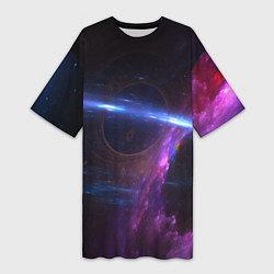 Женская длинная футболка Принт Deep космос
