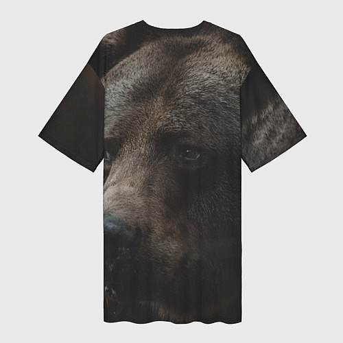Женская длинная футболка Медведь / 3D-принт – фото 2