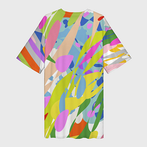 Женская длинная футболка Краски лета абстракция / 3D-принт – фото 2