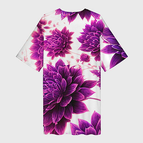 Женская длинная футболка Яркие цветочные бутоны / 3D-принт – фото 2