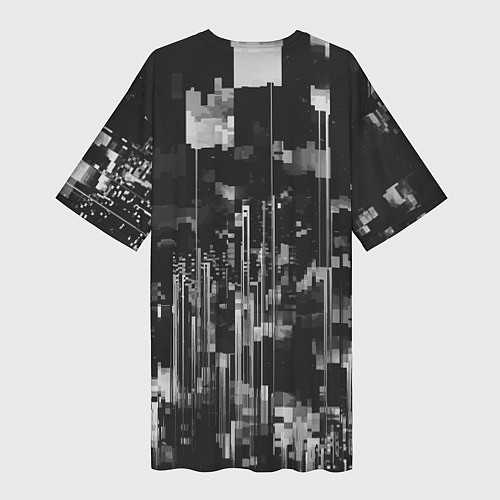 Женская длинная футболка Чёрный брутальный Шевроле / 3D-принт – фото 2