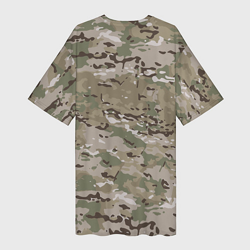 Женская длинная футболка Мультикам камуфляж / 3D-принт – фото 2
