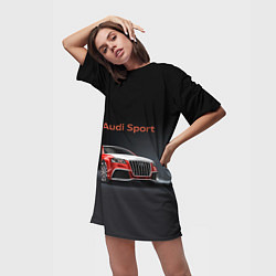 Футболка женская длинная Audi sport - racing team, цвет: 3D-принт — фото 2