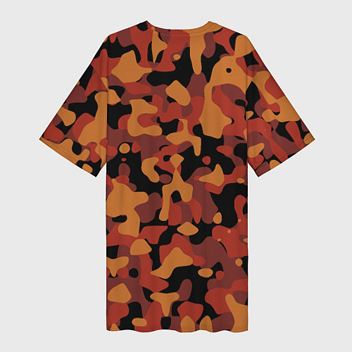 Женская длинная футболка Камуфляж Common Orange / 3D-принт – фото 2