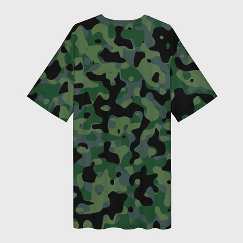 Женская длинная футболка Камуфляж WW2 Tropics Verdant / 3D-принт – фото 2