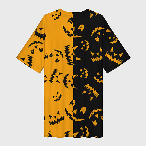 Женская длинная футболка Тыква на Хэллоуин / 3D-принт – фото 2