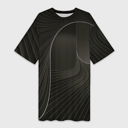 Женская длинная футболка Чёрная спираль