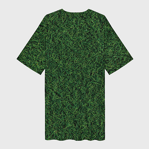 Женская длинная футболка Зеленая камуфляжная трава / 3D-принт – фото 2