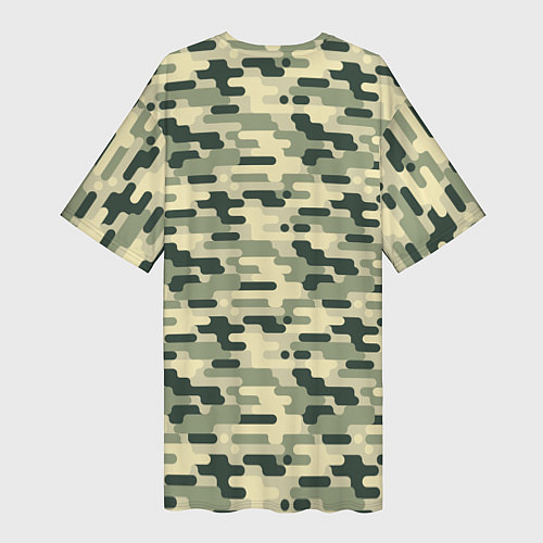 Женская длинная футболка Камуфляж танковый мелкий / 3D-принт – фото 2