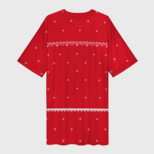 Женская длинная футболка Майнкрафт : Новогодний свитер / 3D-принт – фото 2