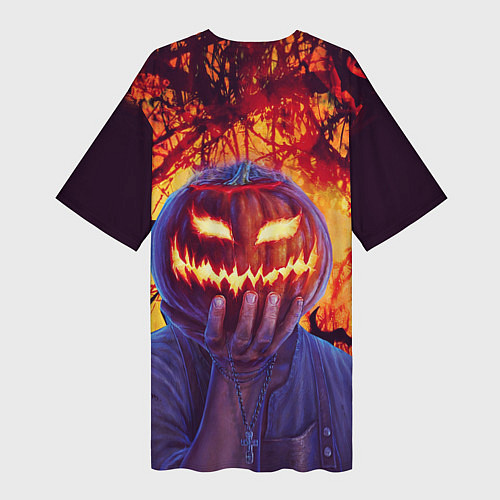 Женская длинная футболка В ночь на Хэллоуин / 3D-принт – фото 2