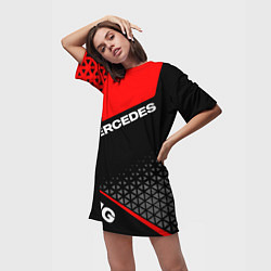 Футболка женская длинная Мерседес - Амг - Красная униформа, цвет: 3D-принт — фото 2