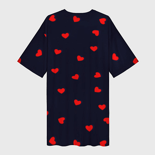 Женская длинная футболка Сердечки / 3D-принт – фото 2