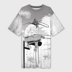 Женская длинная футболка Дэнжи - Человек бензопила