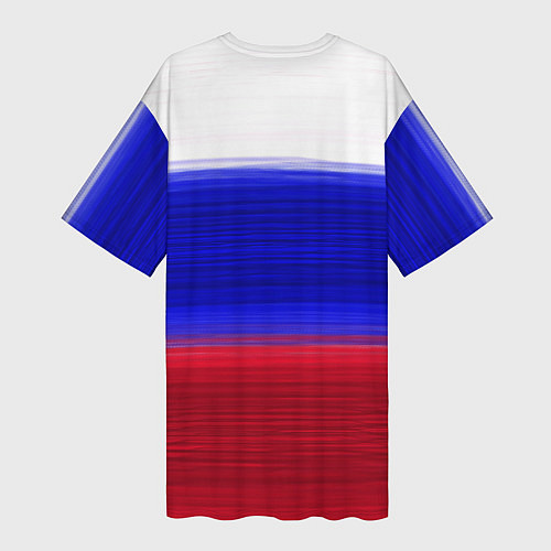Женская длинная футболка Флаг России с медведем / 3D-принт – фото 2