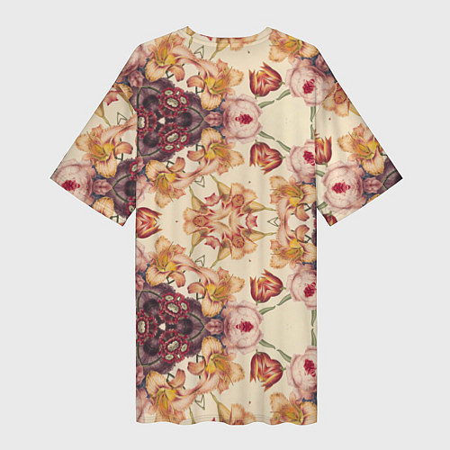 Женская длинная футболка Цветы абстрактные розы / 3D-принт – фото 2