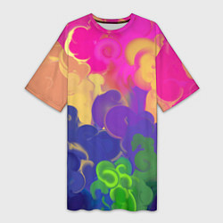 Женская длинная футболка Разноцветный дым