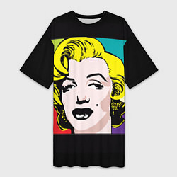 Женская длинная футболка Ретро портрет Мэрилин Монро