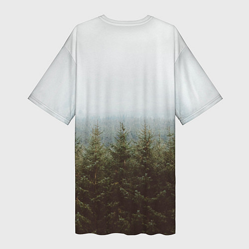 Женская длинная футболка Бесконечный лес / 3D-принт – фото 2
