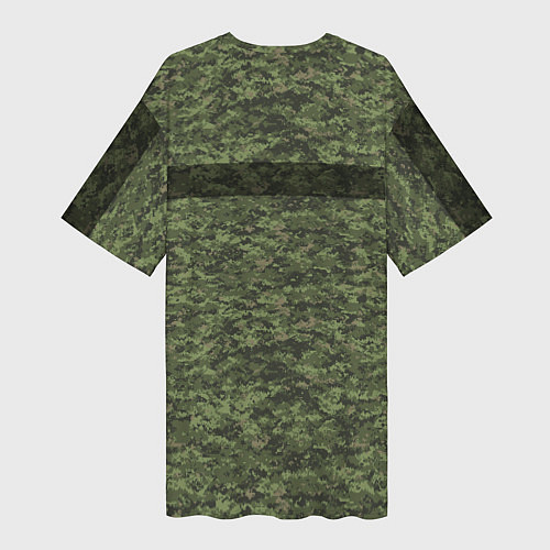 Женская длинная футболка Камуфляж пиксельный РОССИЯ с флагом / 3D-принт – фото 2