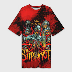 Футболка женская длинная Slipknot red satan, цвет: 3D-принт