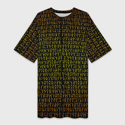 Женская длинная футболка Золотой рунический алфавит