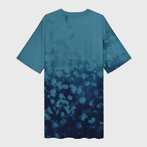 Женская длинная футболка Абстракция синий / 3D-принт – фото 2