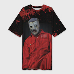 Футболка женская длинная Slipknot red & black, цвет: 3D-принт