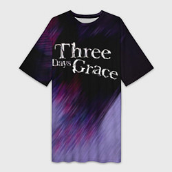 Футболка женская длинная Three Days Grace lilac, цвет: 3D-принт