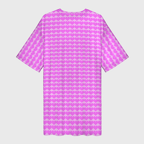 Женская длинная футболка Много сердец розовое / 3D-принт – фото 2