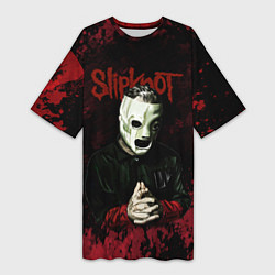 Женская длинная футболка Slipknot dark art