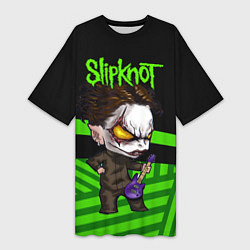 Футболка женская длинная Slipknot dark green, цвет: 3D-принт