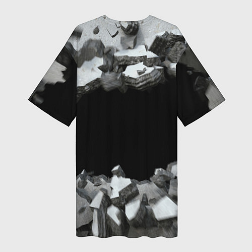 Женская длинная футболка Slipknot объемные плиты black / 3D-принт – фото 2