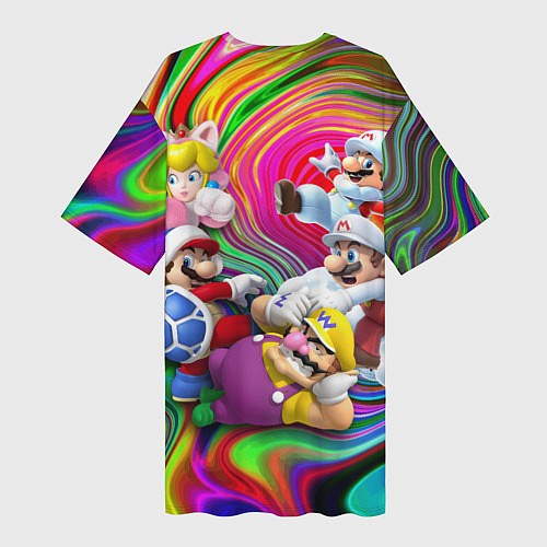 Женская длинная футболка Super Mario - Gaming aesthetics - Collage / 3D-принт – фото 2