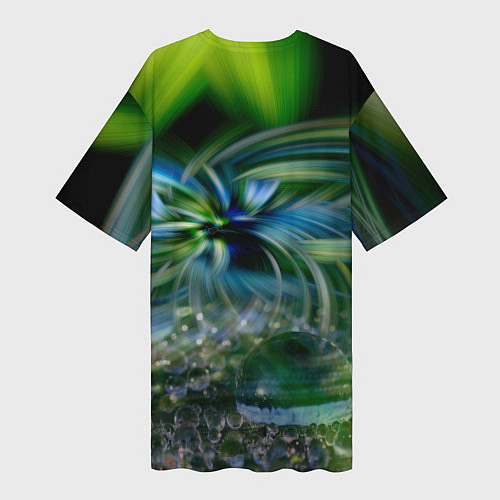 Женская длинная футболка Манитные поля - абстракция / 3D-принт – фото 2