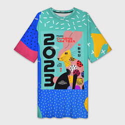 Женская длинная футболка 2023 - год кролика