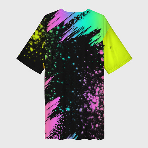 Женская длинная футболка Rainbow Friends - Blue / 3D-принт – фото 2