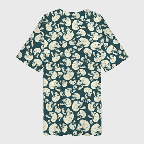 Женская длинная футболка Череп с боковой трещиной / 3D-принт – фото 2