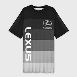 Футболка женская длинная Lexus серый градиент, цвет: 3D-принт