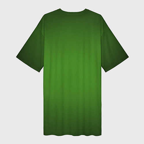 Женская длинная футболка Зеленый с затемняющей виньеткой / 3D-принт – фото 2