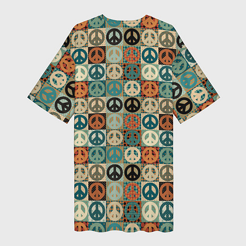 Женская длинная футболка Peace symbol pattern / 3D-принт – фото 2