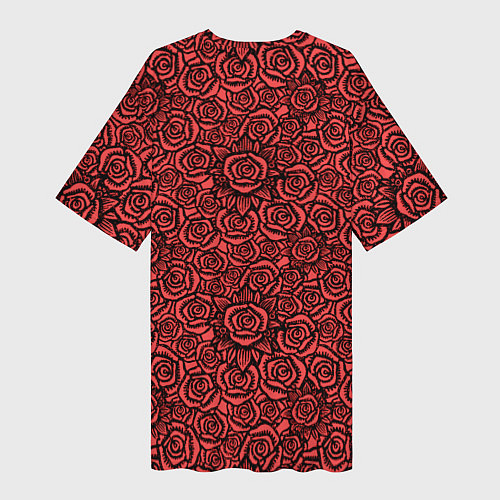 Женская длинная футболка Готические розы ретро / 3D-принт – фото 2