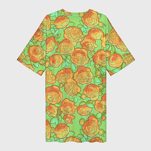 Женская длинная футболка Яркая Чайная роза / 3D-принт – фото 2