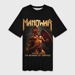 Женская длинная футболка Manowar rock