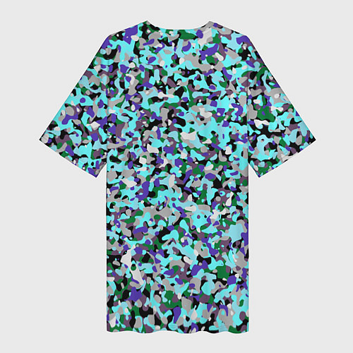 Женская длинная футболка Абстрактные разноцветные пятна / 3D-принт – фото 2