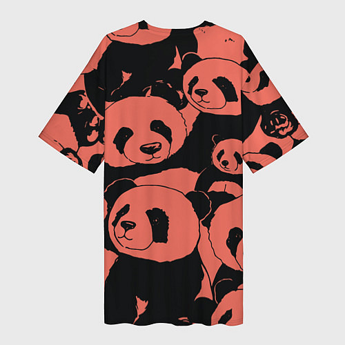 Женская длинная футболка С красными пандами / 3D-принт – фото 2