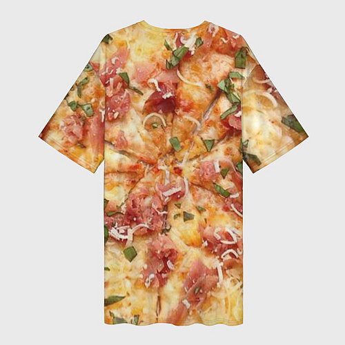 Женская длинная футболка Вкусная пицца / 3D-принт – фото 2
