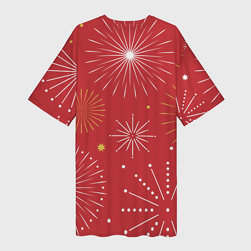 Женская длинная футболка Горящие снежинки / 3D-принт – фото 2