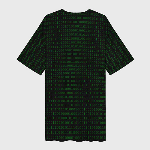 Женская длинная футболка Однотонный двоичный код / 3D-принт – фото 2