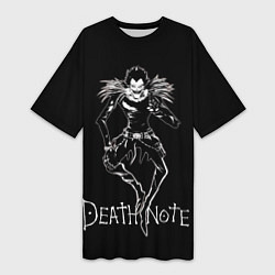 Футболка женская длинная Рюк тетрадь смерти, цвет: 3D-принт